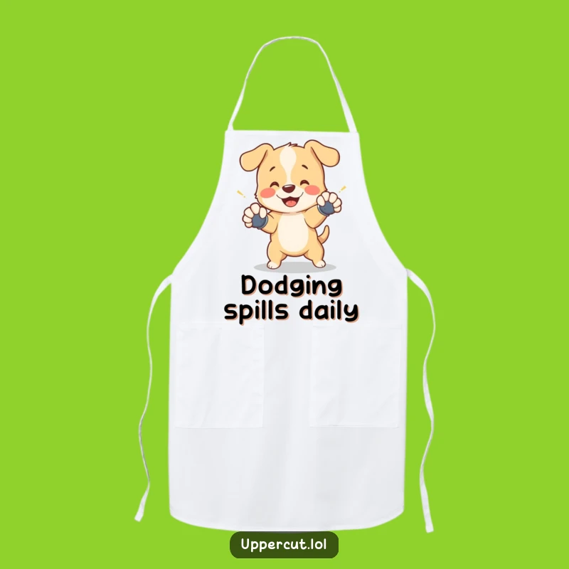 Funny Puppy Boxing Apron - Chef Pup Dodge, Kitchen Fun and Humorous Gift