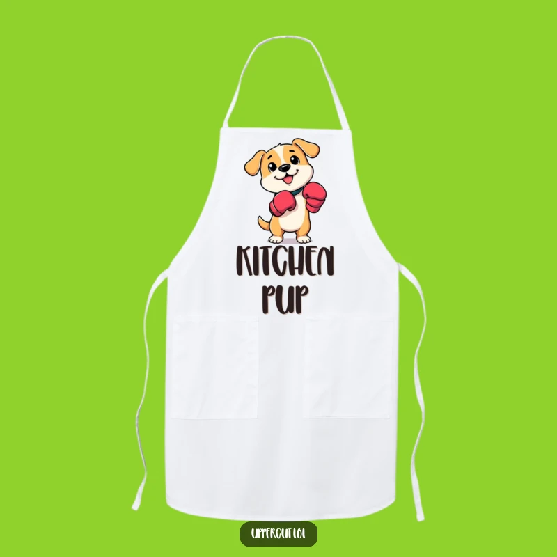 Funny Dog Boxer Apron: Playful Pup Paw Taps & Kitchen Humor Funny Gift