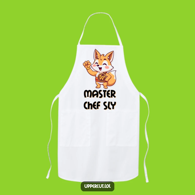 Funny Fox Champion Apron: Triumphant Chef & Kitchen Victory Funny Gift