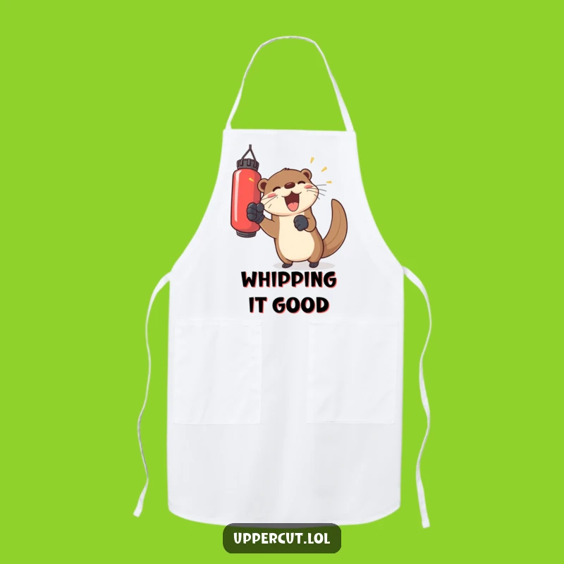 Funny Otter Boxer Apron: Joyful Kitchen Wear for a Cheerful Gift!