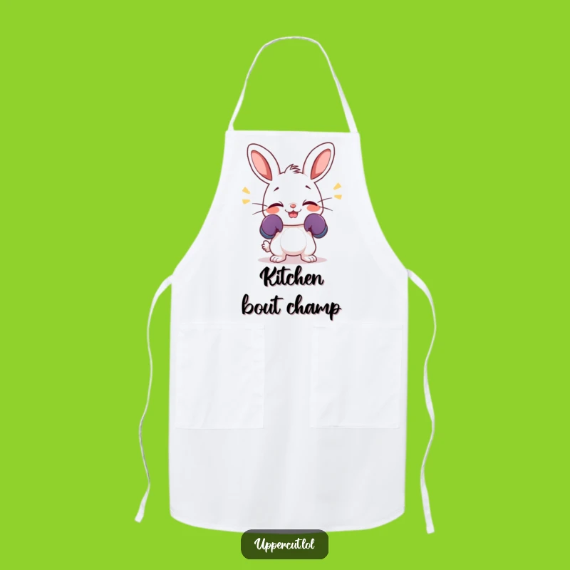 Funny Giggling Rabbit Apron: Kitchen Boxing Fun for a Quirky Funny Gift