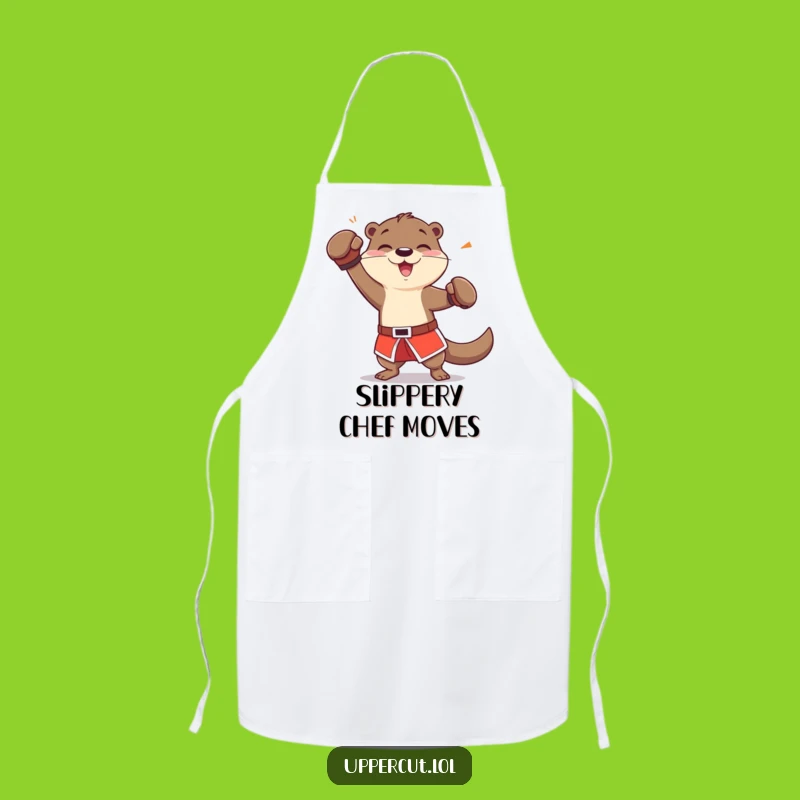 Funny Otter Boxing Apron: Dodging Jab Chef's Accessory Gift