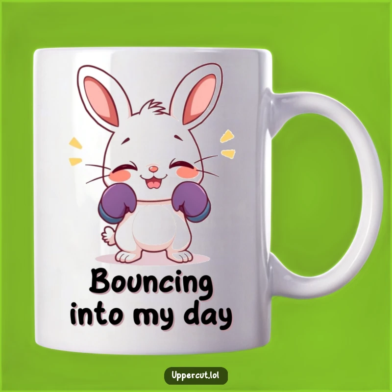 Funny Giggling Rabbit Mug: Boxing Bunny Nose Wiggle for a Hilarious Funny Gift