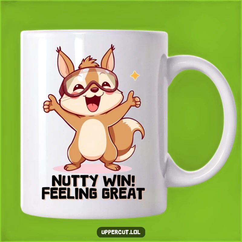 Funny Victory Squirrel Mug: Hilarious Headguard Dance Perfect for a Funny Gift