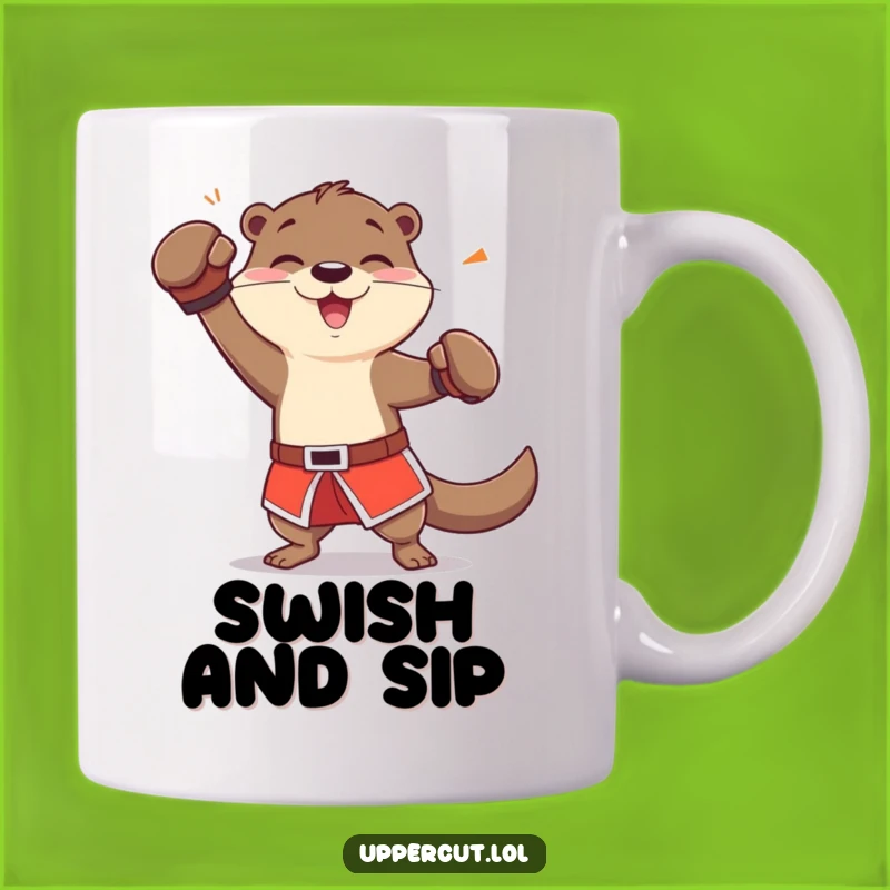 Funny Otter Boxing Mug: Dodging Jab Character Gift for Athletes