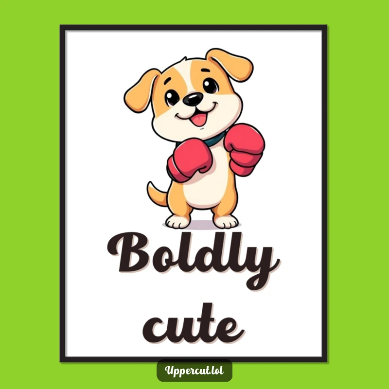 Funny Dog Boxer Digital Art: Playful Pup Paw Taps & Instant Funny Gift Download