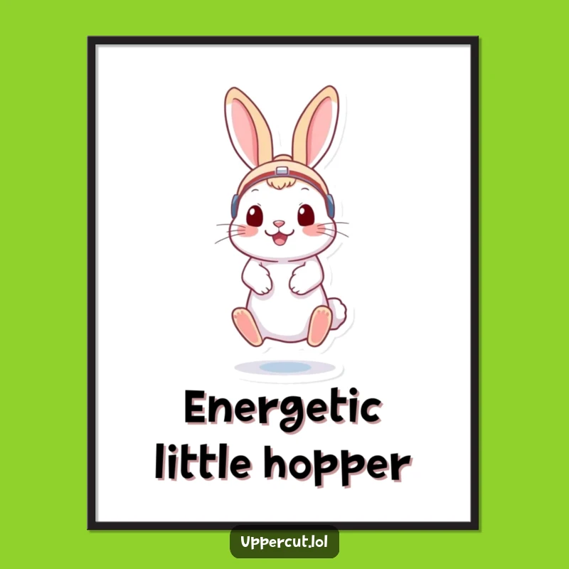 Funny Rabbit Boxer Digital Art: Playful Printable for Instant Cheer!