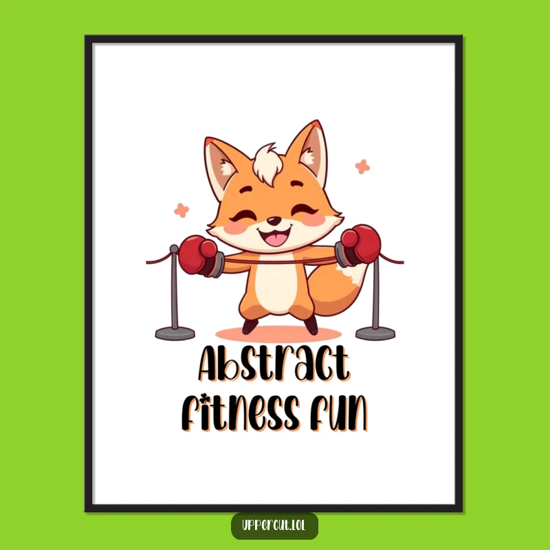 Funny Fox Boxer Digital Art: Hilarious Printable for Instant Laughter!