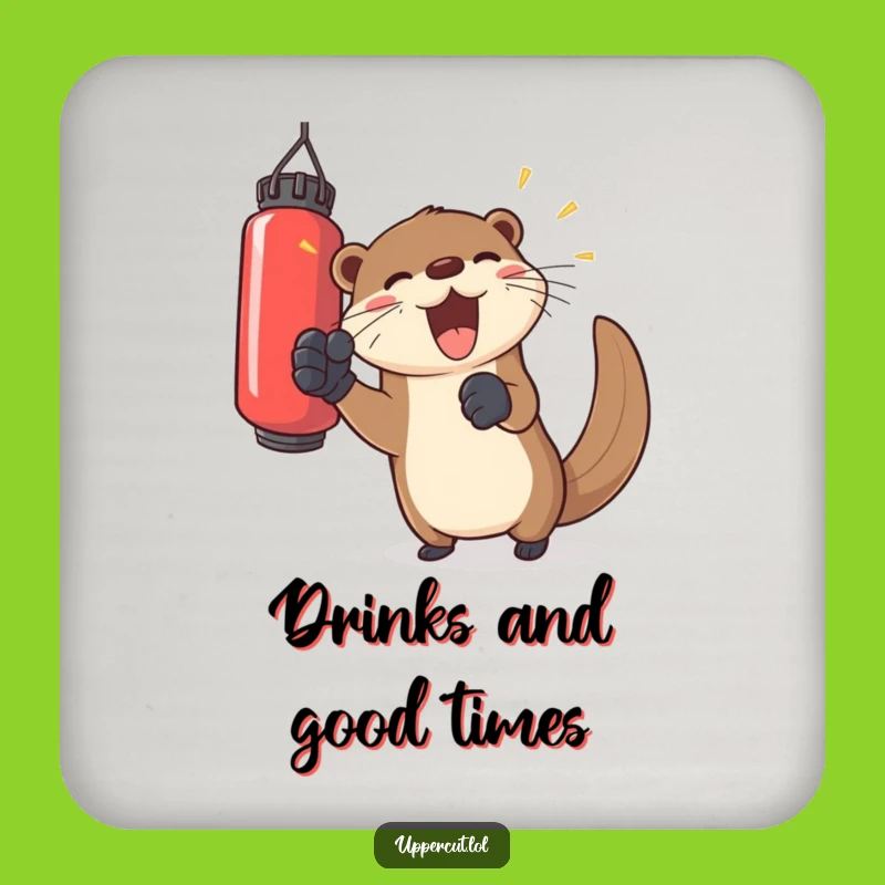 Funny Otter Boxer Coaster: Joyful Protection for Your Surfaces!