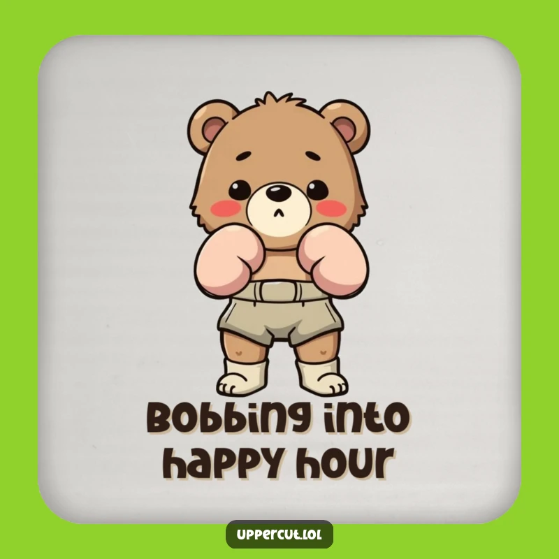 Funny Bear Boxing Coaster: Protect Surfaces with Playful Defense