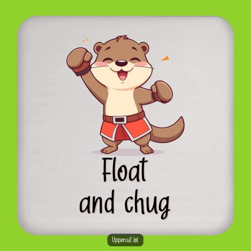 Funny Otter Boxing Coaster: Dodging Jab Drink Protector Gift