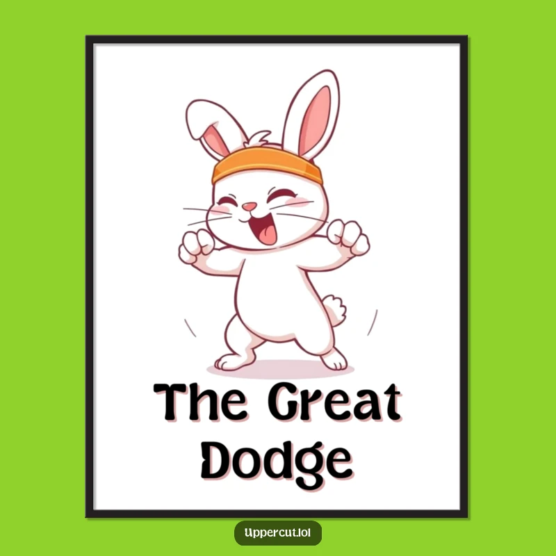 Funny Feisty Rabbit Poster: Quick Wit Art for Your Walls