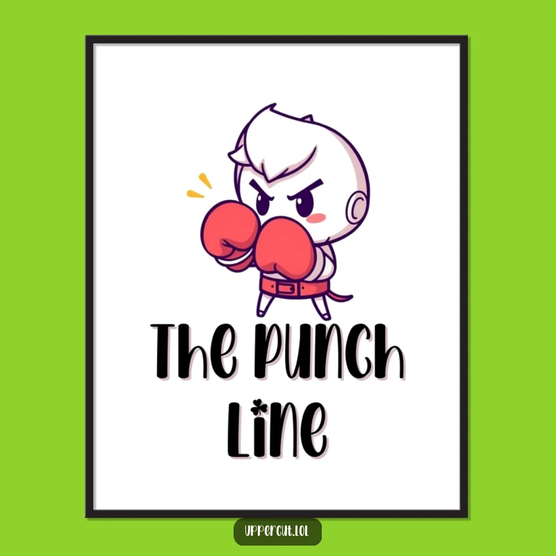 Funny Boxing Glove Punch Poster: Determined Art for Motivational Walls