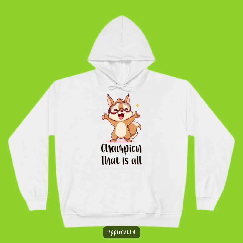 Funny Victory Squirrel Hoodie: Cozy Headguard Dance Wear for a Warm Funny Gift