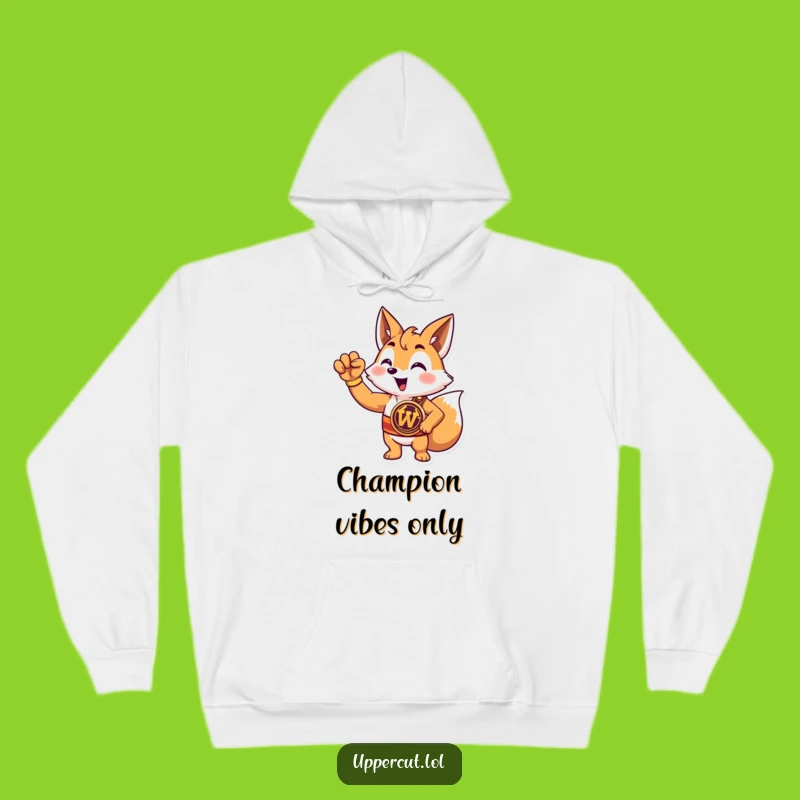 Cozy Funny Fox Champion Hoodie: Triumphant Belt & Warm Funny Gift