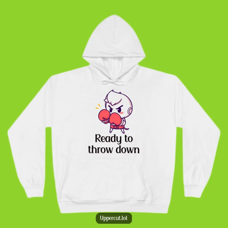 Funny Boxing Glove Punch Hoodie: Warm Up with Determined Motivation