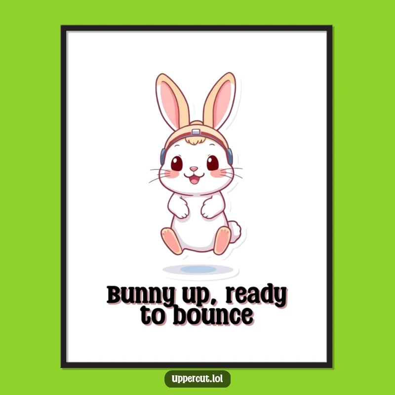 Funny Free Printable Wall Art: Bouncing Rabbit Boxer, Humorous Downloadable Decor