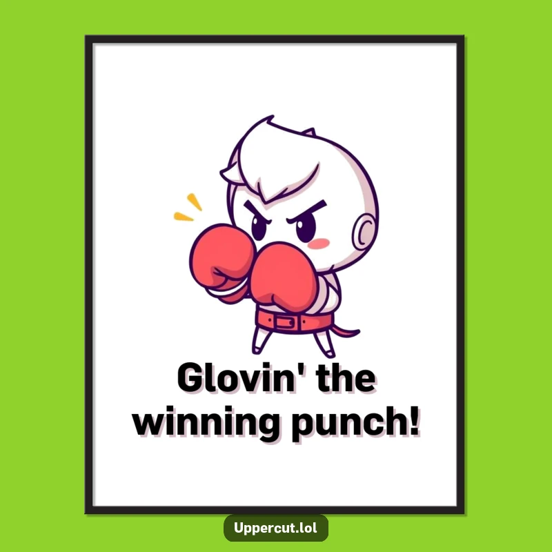 Funny Free Printable Wall Art: Punching Boxing Glove Action Downloadable Graphic Art