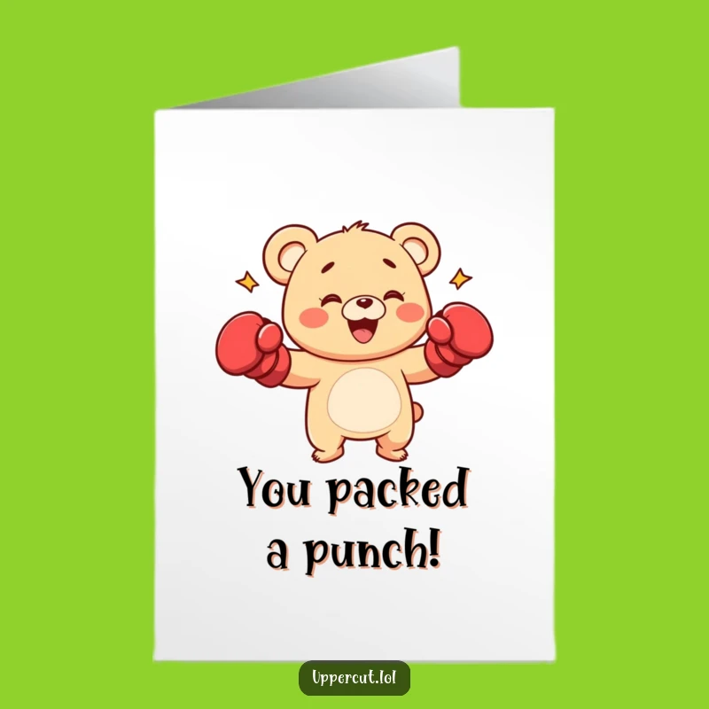 Free Printable Congrats Card: Bear Cub Punch Funny Downloadable Gift