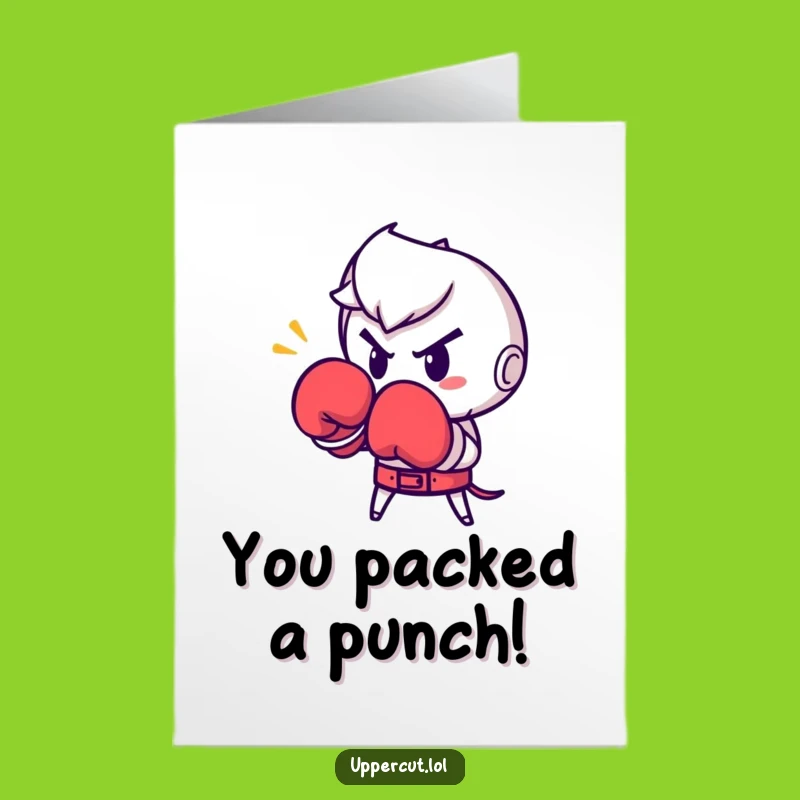 Free Printable Congrats Card: Punching Boxing Glove Greeting Downloadable Achievement Card