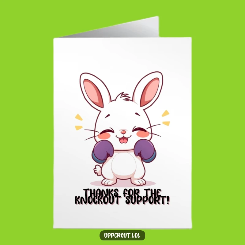 Free Printable Thank You Card: Giggling Rabbit Boxer, Heartfelt Downloadable Gift