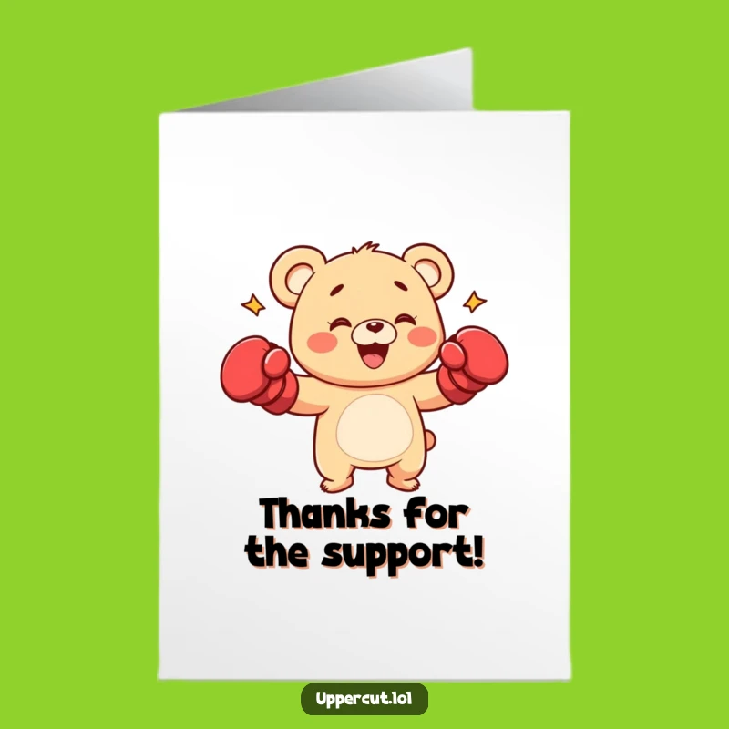 Free Printable Thank You Card: Bear Cub Punch Funny Downloadable Gift