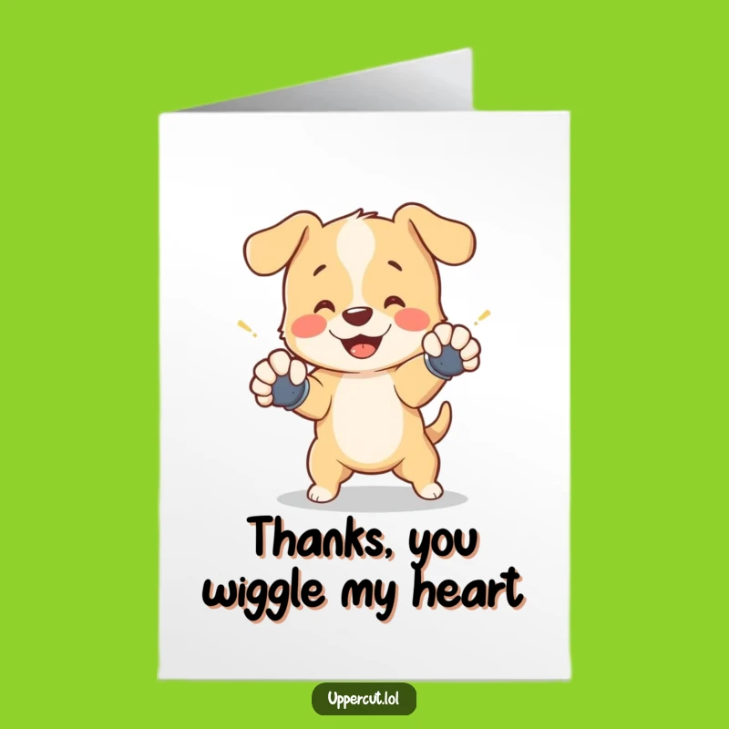 Funny Puppy Boxing Thank You Card - Free Printable Downloadable Design