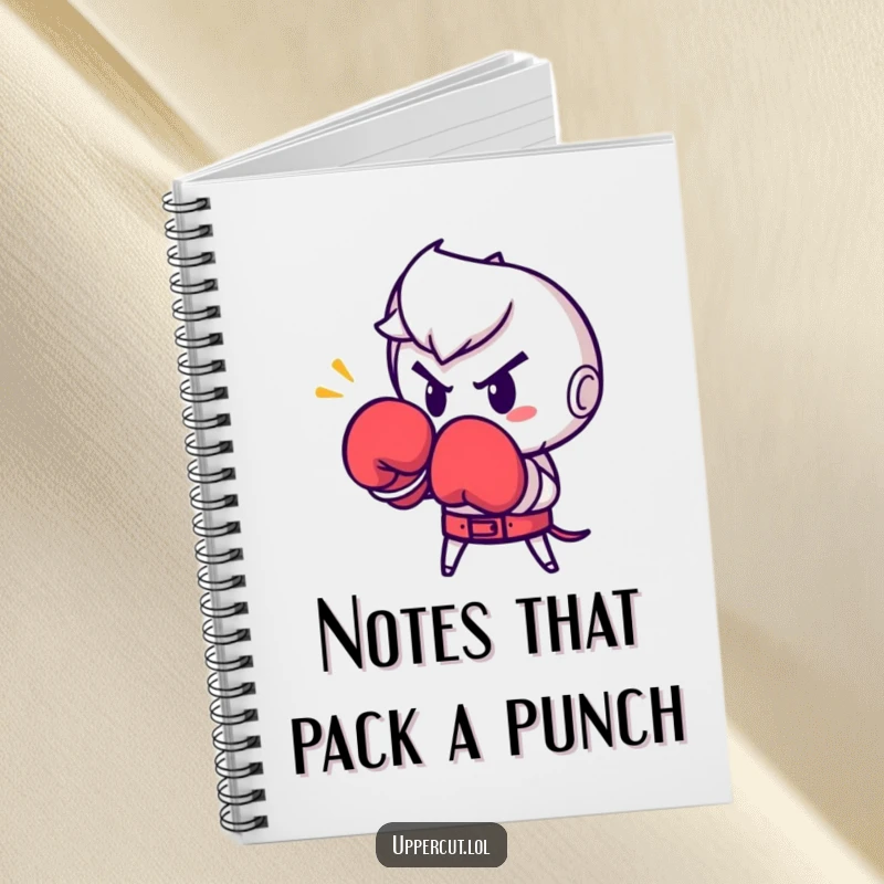 Funny Boxing Glove Punch Notebook: Determined boxing glove character humorously throwing a punch, perfect for funny strategy notes.