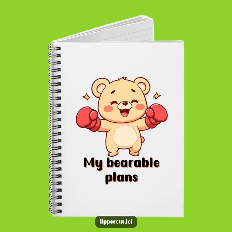 Funny Bear Punch Notebook: Playful Cub Boxing Journal Gift
