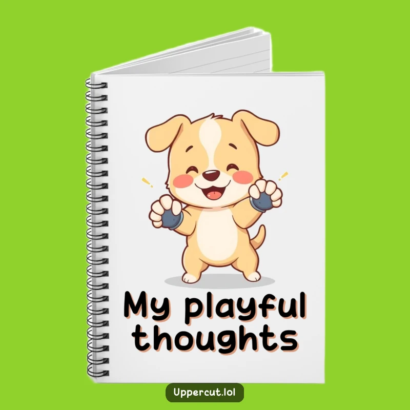 Funny Puppy Boxing Notebook - Journal Your Agile Thoughts, Pup Diary Gift
