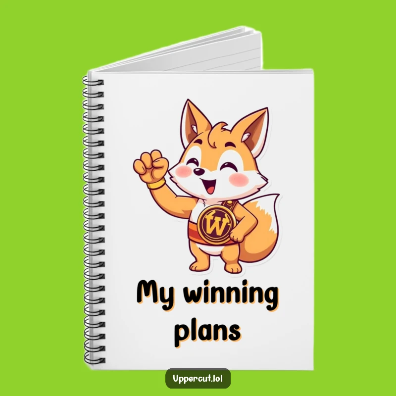 Funny Fox Champion Notebook: Victorious Entries & Lined Pages for Wins