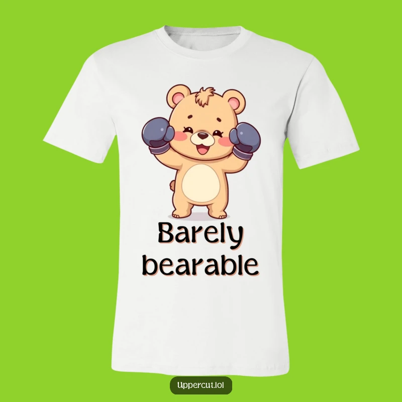 Funny Bear Cub Boxing T-Shirt - Playful Jab Action, Comical Gift for Athletes