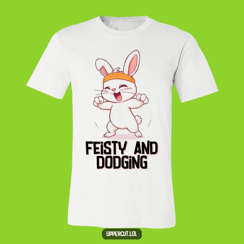 Funny Feisty Rabbit T-Shirt: Quick Dodges for Active Style
