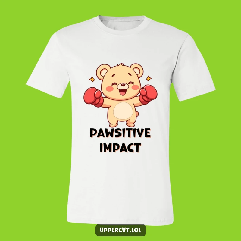 Funny Bear Punch T-Shirt: Playful Cub Boxing Tee for Fitness Fans