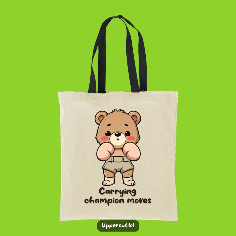 Funny Bear Boxing Tote Bag: Carry Your Grit with Playful Style