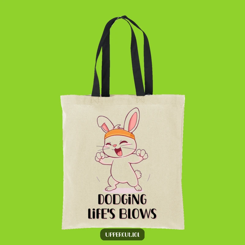 Funny Feisty Rabbit Tote Bag: Carry Your Wit with Style