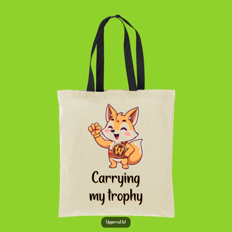 Funny Fox Champion Tote Bag: Triumphant Belt & Carry-All Funny Gift