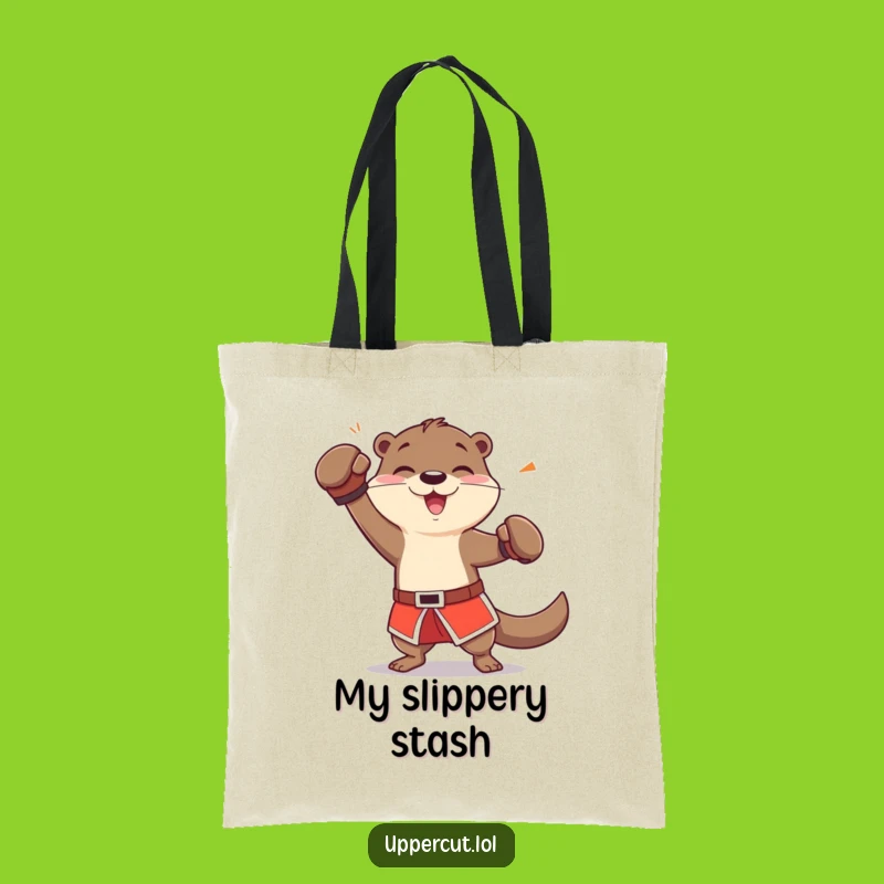 Funny Otter Boxing Tote Bag: Dodging Jab Carry-All Gift
